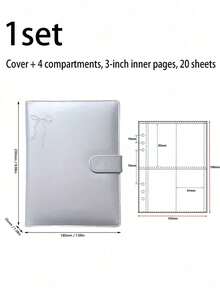 A5仿皮照片卡册 - 银色偶像照片卡收藏收纳册 - 銀色 - 查看 14