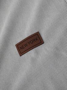 2 件青少年春季球休闲绅士单排扣灰色长袖衬衫搭配松紧腰斜口袋休闲裤套装，Vacaura 男孩装 - 灰色 - 查看 4