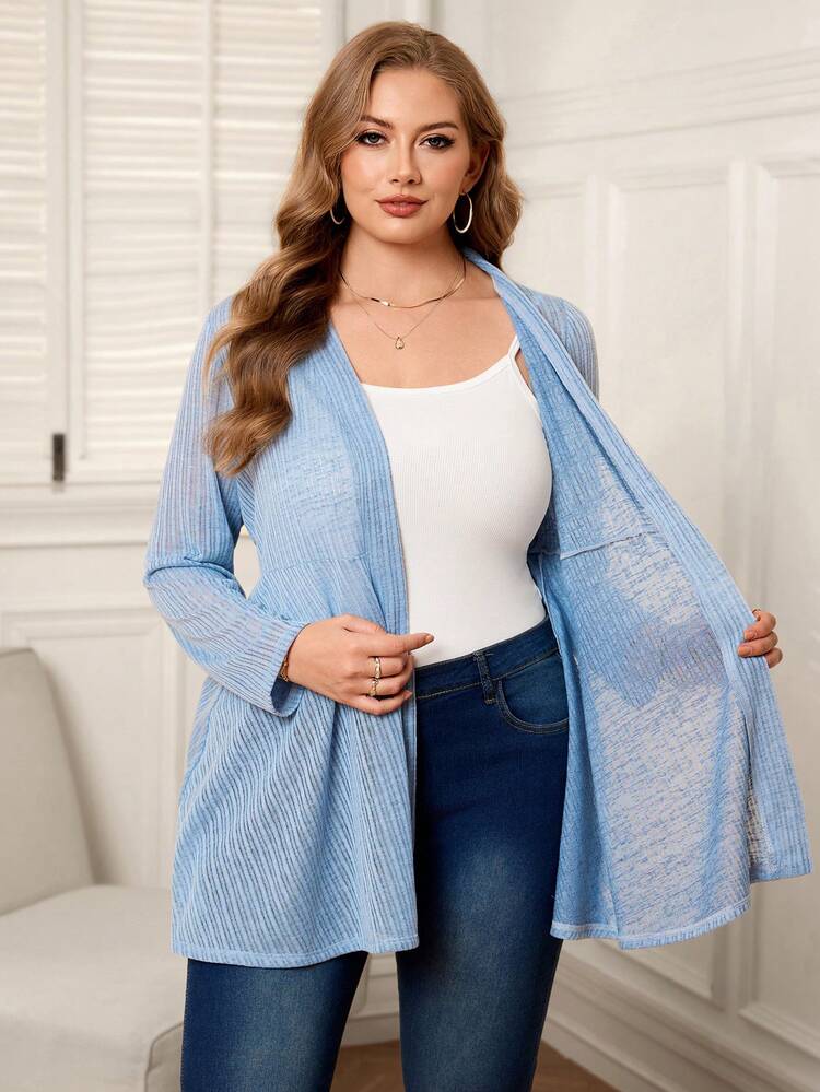 Plus Size Women Lightweight Casual Coat, Suitable For Spring, Summer, Autumn, Daily Wear And Commuting Summer For Women Knitted Summer For Women Beach Holidays Going Out Top