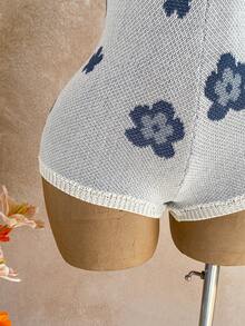 Soleia Women's Floral Pattern Halter Backless Jumpsuit - Multicolor - View 6