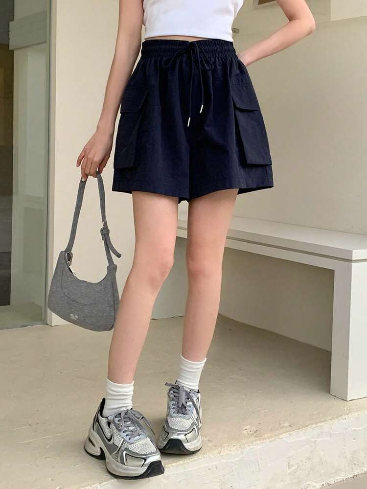 Teen Girl Solid Color Casual Shorts Summer