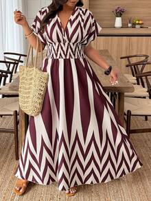 Weeklong Đầm nữ cổ chữ V in hoa, kiểu dáng chữ A, cổ yếm, xẻ tà, thích hợp cho kỳ nghỉ. - Nhiều màu - Xem 1