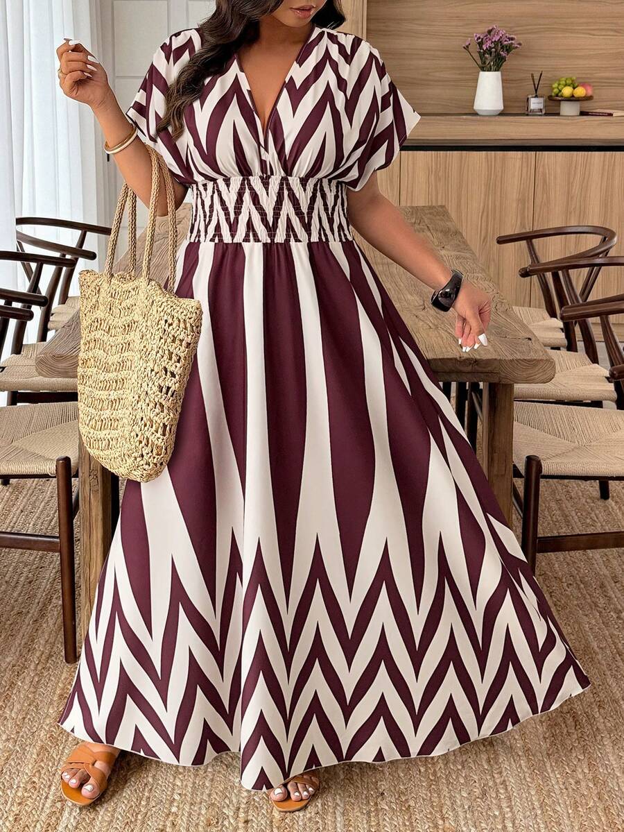 Weeklong Đầm nữ cổ chữ V in hoa, kiểu dáng chữ A, cổ yếm, xẻ tà, thích hợp cho kỳ nghỉ. - Nhiều màu - Xem 1