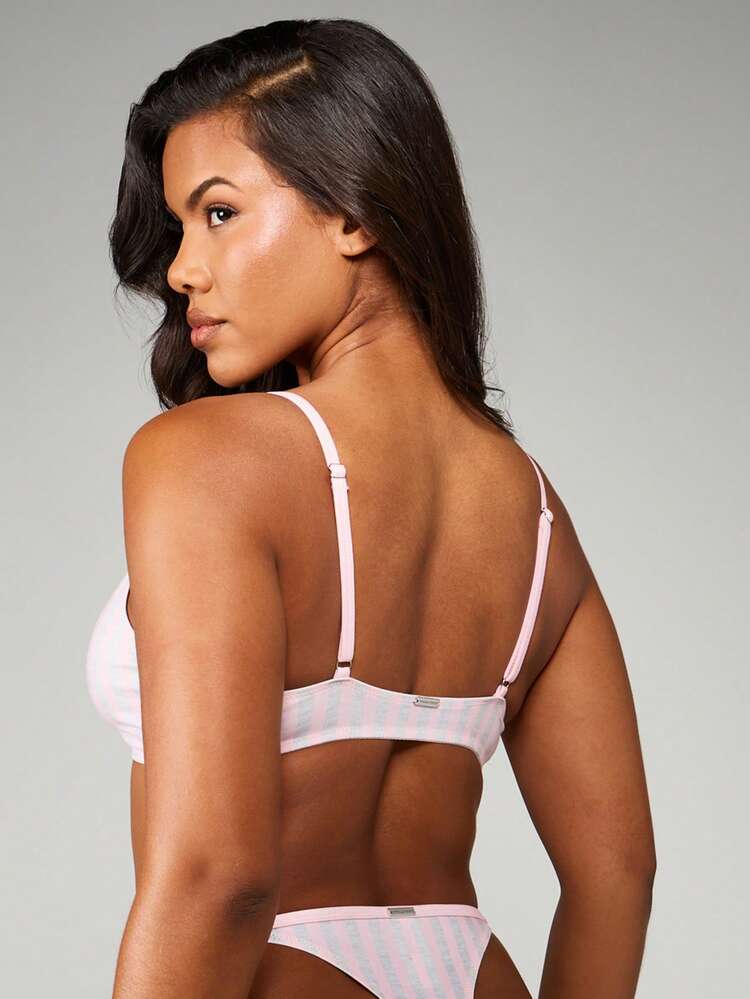 Missguided x Playboy Printed Bralette And Thong Set Matching Intimates Lingerie For Women