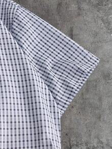 AXEPEAK 男士休闲格子字母数字印花衬衫，夏季 - 彩色 - 查看 6