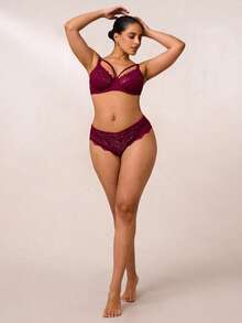 SHEIN BAE 3 条装花卉蕾丝交叉内裤内衣 - 彩色 - 查看 11