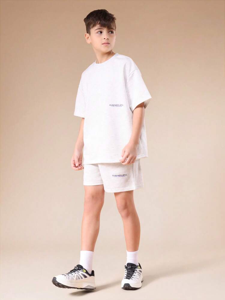Crew Neck T-Shirt And Shorts Set