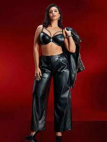 EmpressEnvy 大码时尚性感蕾丝花边文胸 - 黑色 - 查看 4