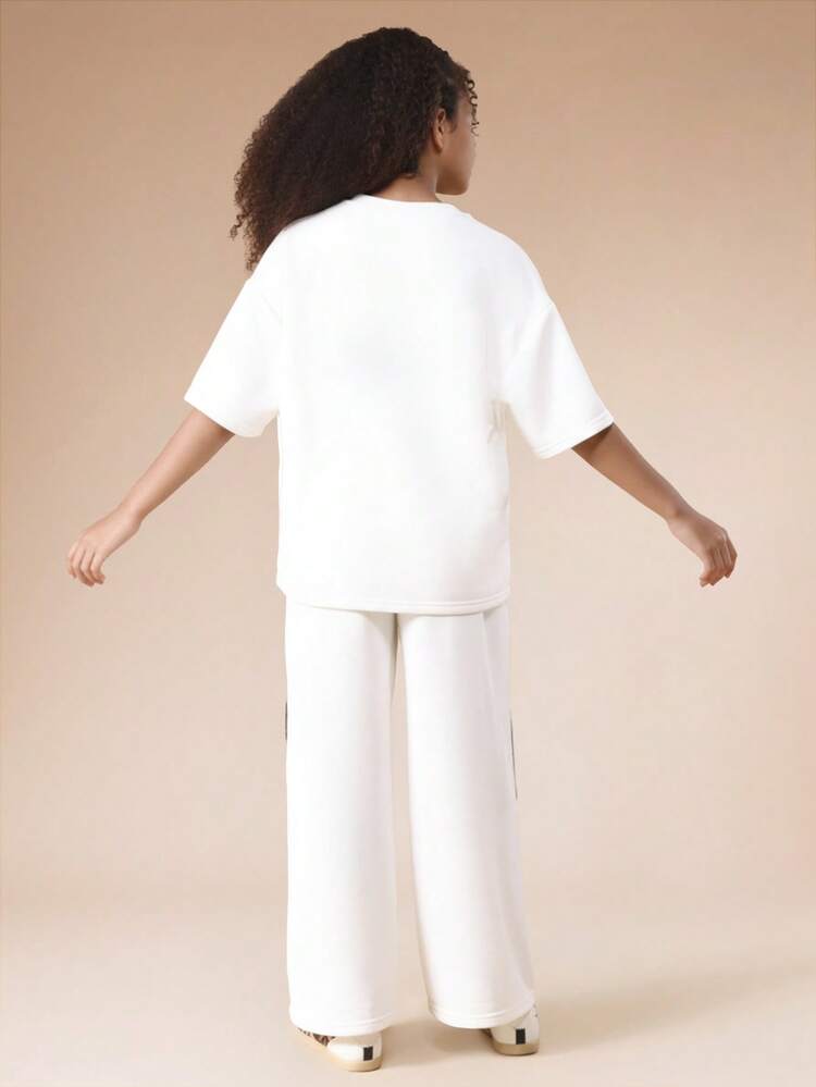 Oversized T-Shirt And Wide Leg Pants Set