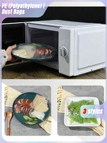 280-300PCS/90-100PCS/55-60PCS Tear-Free Transparent Plastic Cover, PE Film Plastic Bag, Plastic Wrap Cover For Bowl Cover Leftovers Cover, Kitchen Essentials To Keep Your Food Fresh And - Multicolor - View 6