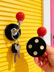 Joivida Cute Round & Heart-Shaped Magnetic Hooks, Heavy-Duty Damage-Free Magnet Hangers, Solid Wood Circular Fridge Magnets Decorative Hooks, Multi-Purpose Storage Organizers For Front Door, Entryway, Kitchen & Bathroom - Multicolor - View 8
