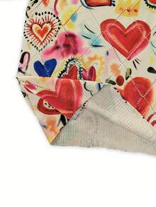 Resyla Women's 3D Heart Pattern Digital Printing Short Sleeve Knit Top - Multicolor - View 4