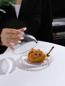 1个简约透明玻璃蛋糕展示架，甜点盘托盘盖，适用于饼干、水果、糕点、糖果 - 無色 - 查看 16