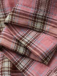 DAZY Young Girl Plaid Short Sleeve Top And Pants Pajama Set - Pink - View 7