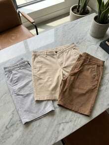 paquete de tres Bermudas lisas para hombre - paq88 - Ver 2