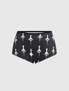 ROMWE Goth 女士哥特式骷髅十字翼三件套裤装 - 彩色 - 查看 9