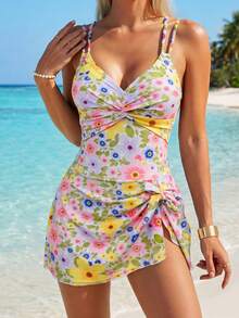 Swim Vcay Váy áo tắm nữ gợi cảm họa tiết hoa nhí đan chéo dành cho kỳ nghỉ biển. - Nhiều màu - Xem 1