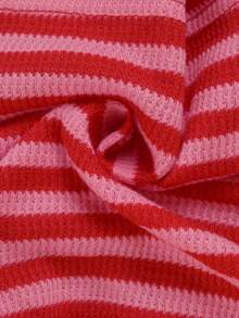 Zyxie Striped Twist Cropped Fitted Summer Fashion Camisole - Red - View 6