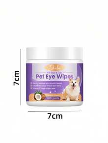 Cat Eye Cleaning Cotton Pads, Remove Tear Stains; Pet Eye Care Wet Wipes, Clean Eye Area Dirt And Skin Around Eyes. Dog & Cat Eye Wet Wipes - Gently Remove Tear Stains, Eye Debris, Secretions And Mucus - Coconut Oil Cleansing, Beautify And Remove Eye And Facial Odor - 100 Sheets - Multicolor - View 2