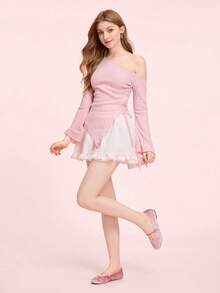 CUCCOO DOLLMOD 女士优雅通勤提花搭扣平底鞋 - 粉色 - 查看 8