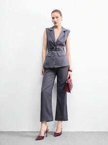 CUCCOO BIZCHIC Giày cao gót mũi nhọn cho nữ, giày bít mũi gợi cảm, thanh lịch, có quai buộc cổ chân, thích hợp cho các bữa tiệc và câu lạc bộ. - Màu Đỏ Sâu - Xem 4