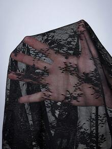 Y2Kool Casual Sexy Urban Chic Minimalist Y2K Fashionable Women Lace Mesh Short Sleeve Bodycon Top, Suitable For Vacation, Date, Party, Wedding, Valentine's Day, Daily, Music Festival, Work, Spring/Summer, For Women.Going Out,Sexy, Elegant,Civil Wedding,Wedding Guest, Music Festival, Musician, Night Club - Black - View 7