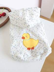 PETSIN 1 pieza Ropa para mascotas, Suéter con patrón de dibujos animados bordado lindo, Ropa universal de primavera para gatos y perros, Camiseta con capucha cómoda - Multicolor - Ver 10