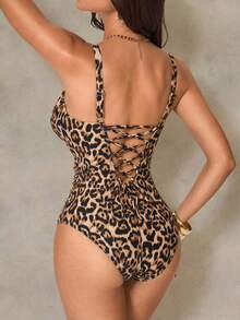 Shapewave Bộ đồ bơi liền thân gợi cảm dành cho nữ với dây đeo chéo, trang trí kim loại, thắt eo, cổ chữ V, thích hợp cho bãi biển và khu nghỉ dưỡng. - Nhiều màu - Xem 2