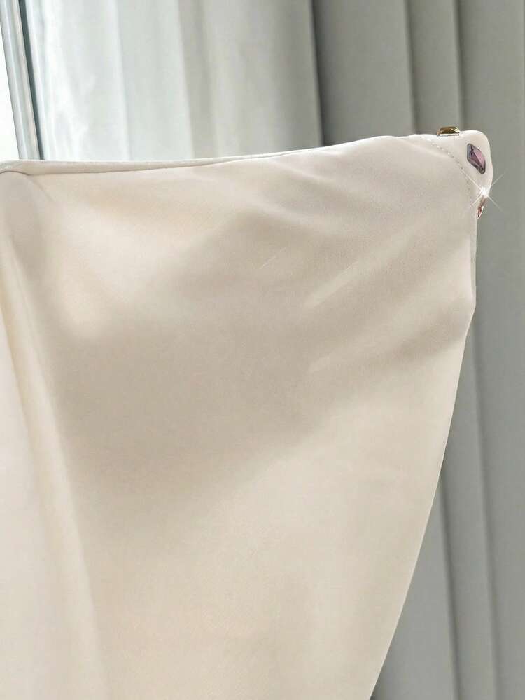 Yasmyna Vestido maxi con decoración de strass estilo turco y abaya tradicional árabe para mujer - Albaricoque - Añade 8