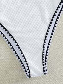 Bonvoyette Women's Deep V-Neck Backless One-Piece Swimsuit, Suitable For Beach & Holiday, Spring/Summer - White - View 6