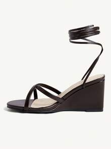 CUCCOO CHICEST Women's Casual Lace-Up Wedge Sandals For Daily Wear - Brown - View 9