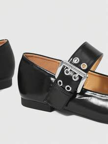 ROMWE Grunge Punk 女士平底鞋 - 黑色 - 查看 5