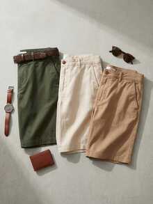 paquete de tres Bermudas lisas para hombre - paq6 - Ver 2