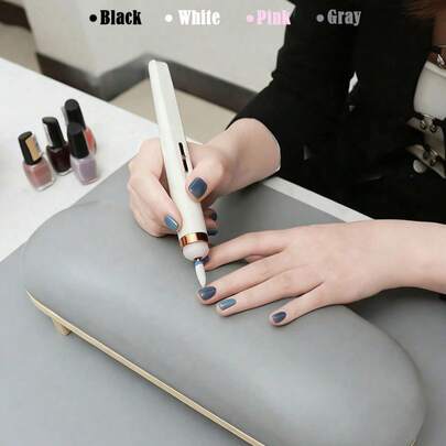 1个舒适美甲手垫，皮革桌面手枕，适用于美甲沙龙、美甲护理，无异味美甲护理配件，适合沙龙或家庭使用，舒适美甲护理 | 时尚美甲枕 | 金色底座，美甲艺术配件