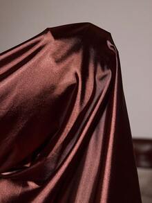 Slumberist Lace Trim Faux Silk Sexy Women Nightgown - Coffee Brown - View 9