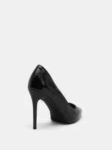 Glitzique Fall/Winter 2025 Retro European & American Sexy Nightclub Slimming High Heel Shoes, Super High Heel Pointed Toe Hollow-Out Shoes For Women,Elegant,Women Pumps,Elegant,Party Outfits - Black - View 3