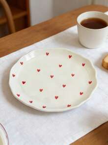 Bộ 4 đĩa sứ vẽ tay kiểu dáng tươi mới, đĩa đựng tráng miệng, đồ ăn nhẹ, kẹo cho tiệc tại nhà và trà chiều. - Nhiều màu - Xem 5