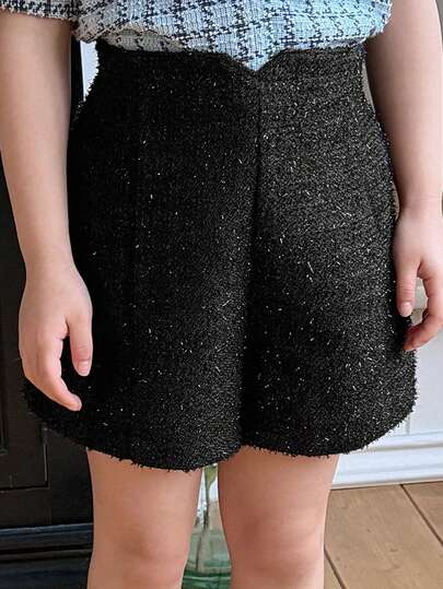 DAZY Young Girl Solid Color Shiny Wide Leg Loose Fashion Shorts