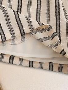 Airaco 女士条纹无袖上衣和短裤套装 - 白色 - 查看 7