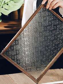 1 Roll Vintage Geometric Pattern Glass Film, Privacy Window Film, Glass Window Sticker, Reusable Non-Adhesive Glass Decoration For Home And Office - Clear - View 18