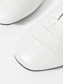 Mnmlis Women's Lace-Up Design Casual Flat Loafers For Christmas Valentine's Day - White - View 4