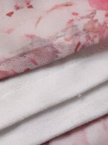 Dazy Plus Đầm maxi ngắn tay, thiết kế eo, in họa tiết hoa lá, kiểu dáng thanh lịch dành cho nữ cỡ lớn. - Màu Hồng  San hô - Xem 7