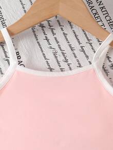 SHEIN 2pcs/Set Girls Toddler Outfit With Denim Shorts, Cute Casual Summer Set - Pink - View 7