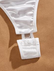 Crystal Vow 1pc Sheer Lace Sexy Jumpsuit - White - View 8