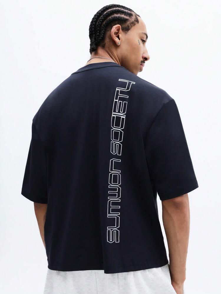 Oversized T-Shirt With Back Text Print