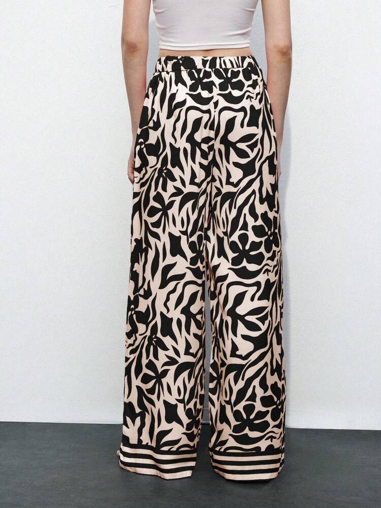 SHEIN Maija 2026 Spring & Summer Floral Print Tassel Decor Spring/Summer Pants, Suitable For Festival, Vacation, Beach All-Match Summer For All Seasons, Modern Holiday Fashion Design, Comfortable Beach, Bohemian Style, Island Holiday Wear, Summer Dopamine Holiday Wear, Ins Same Style Holiday Style, Exotic Atmosphere, Country Concert, Western Style St Patrick's Day Women Easter Summer Easter Women Party Top Beach Summer Holiday Each Vacation Summer Going Out Graduation