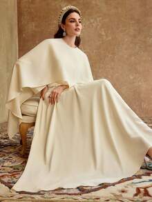 ZEYLAH Detachable Collar Long Sleeve Beaded Dress, Suitable For Spring & Summer - Apricot - View 8