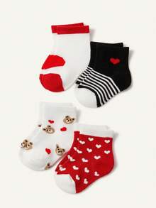 Cozy Pixies 4 Pairs Of Spring, Summer And Autumn Medium Tube Socks, Caring Student High Tube Socks, Children's Socks, Personalized Socks - Multicolor - View 8