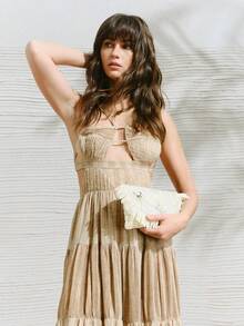 SHECARRY Túi xách cầm tay kiểu dáng thời trang nghỉ dưỡng dành cho nữ, chất liệu đính sequin và tua rua, trang trí đẹp mắt. - trắng - Xem 8