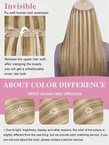 Double Invisible Glueless Remy Butterfly Weft Hair With Micro Beads Double PU Weft Hair Extensions Seamless Invisible Beaded Weft Extensions - S18/613 - View 5